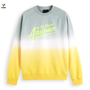 Sudadera de gran tamaño para hombre de nuevo diseño, cuello redondo de 3 tonos, manga larga, tela de felpa, Jersey teñido liso, etiqueta personalizada para invierno - Product Image 1