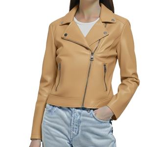 Premium Luxury Women's Genuine <b>Real</b> <b>Leather</b> Zipper <b>Jacket</b> Custom Made Fit High Quality Fashionable Premium Luxury High Quality - Product Image 4