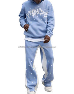 Ensemble sweat-shirt et pantalon de survêtement streetwear pour homme, hiver, uni, coupe-vent, séchage rapide, logo brodé, taille plus, respirant, 100% - Product Image 1