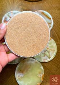 Juego de Posavasos de Mármol Rosso Levanto de 4 Pulgadas, Posavasos de Piedra Natural Hechos a Mano, Decoración de Hogar de Lujo - Product Image 6