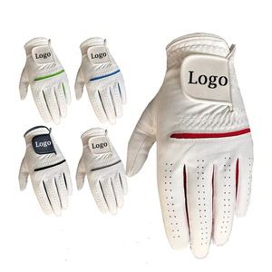 Premium Blanc Cabretta Cuir Dernier Style Stable Grip Hommes Gants De Golf Haute Performance Maximiser L'usure Logo Blanc En Peau De Mouton - Product Image 2