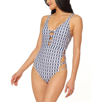 Nuevo Bikini de Mujer, Color Negro y Blanco, Corte Alto, Transpirable, de Secado Rápido, Spandex/Poliéster, Tallas Grandes