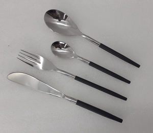 Juego de cubiertos con mango de resina de diseño clásico con cuchara casera de latón Acero espejado 6PCS Artículos adecuados a muy bajo costo - Product Image 6