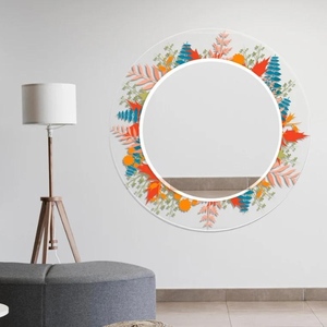 Orange Round <b>Mirror</b> Wall Decor-Circle <b>Mirror</b> for Wall-Bathroom <b>Mirror</b>-<b>Vanity</b> <b>Mirror</b>-Decorative <b>Mirror</b> for Bedroom <b>Mirror</b> - Product Image 3
