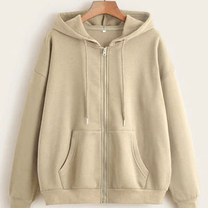 Sudadera con Capucha de Invierno con Forro Térmico, Cierre de Cremallera, Hombros Caídos, Talla Grande, al por Mayor, de Alta Calidad, Personalizable, Unisex, Lisa - Product Image 1