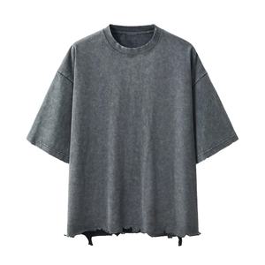 Camisetas Extra Grandes de Verano para Hombre y Mujer, Estilo Vintage, Lavado Desgastado, Personaliza tu Propio Logotipo, 100% Algodón, Lavado Ácido - Product Image 1