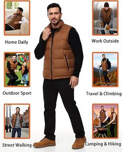 Venta Directa de Fábrica, Chaleco Acolchado Personalizado con Cremallera, Transpirable, de Alta Calidad, Informal, para Hombre, para Invierno, 100% - Product Image 5
