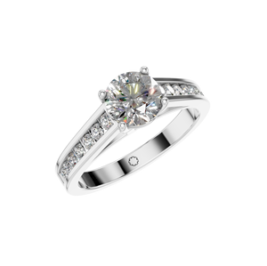 แหวนเงินแท้ 925 ชุบโรเดียม ประดับเพชรโมอิสซาไนต์ทรงโซลิแทร์ สำหรับผู้หญิง งานแต่งงาน งานหมั้น ปรับแต่งได้ รับผลิตแบบ OEM ODM - Product Image 1