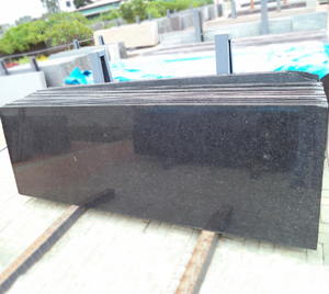 Losas de granito de belleza negra duradera de alta calidad, escalera exterior de piedra Natural india a gran escala, baño moderno, comedor - Product Image 6