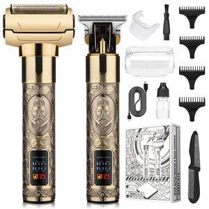 Recortadora de Barba Inalámbrica Profesional para Hombre, Afeitadora Eléctrica, Cuchilla en T, Kit de Cuidado del Cabello, Batería, Afeitadoras Eléctricas para Hombre - Product Image 1