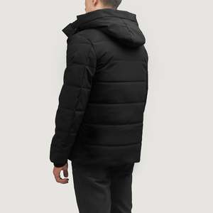 Chaqueta Acolchada con Capucha Negra de Estilo Casual Impermeable Exton - Product Image 5