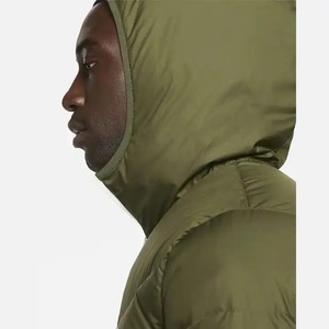 Veste matelassée pour homme, protection contre le froid hivernal, avec tissu en toile, col montant, logo frontal, imperméable et réversible - Product Image 4