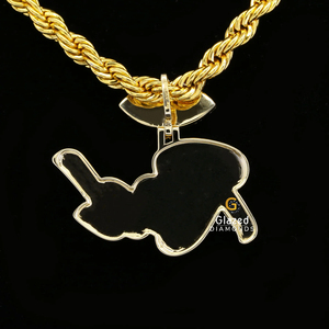 จี้ตัวอักษรฮิปฮอปหน้าอกลงพร้อมความคมชัดระดับ VVS ห้องแล็บที่ยอดเยี่ยมปลูกด้วยเพชรสีเหลืองทอง10kt - Product Image 6