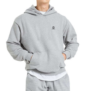 Logo personnalisé épaule tombante sans ficelle couleur unie lourd 100% coton lourd imprimé pull hommes sweats à capuche & sweat-shirts - Product Image 4