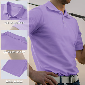 Chemises polo pour hommes en coton polyester à prix d'usine, logo personnalisé imprimé, streetwear, vêtements de bureau, polos décontractés - Product Image 2