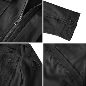 <b>Mens</b> Classic Black Winter Varsity <b>Jacket</b> Front Logo Durable Polyester/Cotton Fabric Stylish Stand Collar Quick Dry Breathable - Product Image 5