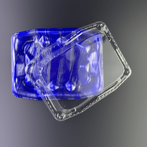 OFUNA 2-3 Disposable Red-Blue Blister Tray Square Styrofoam PSP 181x142x46mm Supermarket Food Pet Super Plastic Plates Bowls - Product Image 6