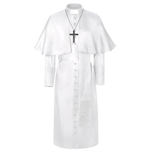 Haute qualité couleur unie coton respirant unisexe longue robe haut tendance prêtre vêtements église vêtements traditionnel musulman - Product Image 1