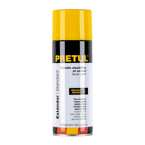 Peinture acrylique en aérosol Pretul PA-AC-P jaune canari 400 ml pour meubles, plastique et revêtement de bateau, finition liquide en aérosol - Product Image 1