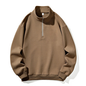 OEM logotipo personalizado bordado Diseño impreso media cremallera diseño chaqueta 2023 primavera y otoño cuello alto Jersey sudadera de los hombres - Product Image 4