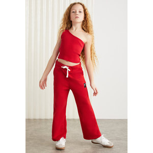 Girls' Flare <b>Pants</b>-75% Cotton 25% Polyester Brushed Yarn with Decorative Label by LUCIELLE - Product Image 2