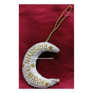 Decoración de árbol de Navidad islámico fieltro hecho a mano forma de luna adornos de árbol de Navidad PARA EL Festival de Ramadán - Product Image 1