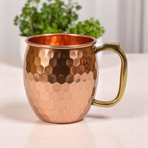 Tazas de cobre ecológicas de calidad al por mayor, tazas martilladas de mula de Moscú de Metal puro, diseño de taza para beber a la venta - Product Image 4