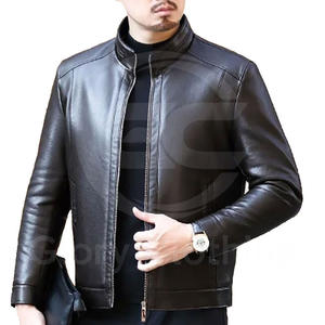 แจ็คเก็ตหนังผู้ชาย สไตล์ยอดนิยมสำหรับฤดูใบไม้ร่วง แจ็คเก็ตหนังผู้ชายขายส่ง แฟชั่นเท่ห์ ซิปหนัง PU แจ็คเก็ตผู้ชาย - Product Image 2