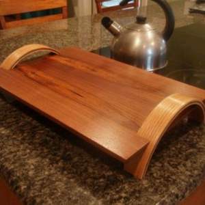 Bandeja rectangular de madera con diseño de bebidas, acabado Natural, tamaño estándar para el hogar y la boda, bandeja para servir alimentos hecha a mano - Product Image 4