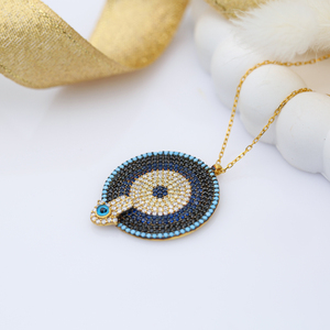 Ojo turco Hamsa diseño 925 Collar de plata al por mayor 925 joyería fina hecha a mano - Product Image 4