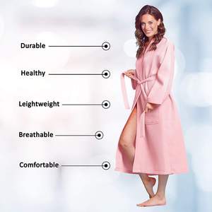 Peignoir de bain thermique personnalisé pour l'hiver, luxe, hôtel, spa, bleu marine, sexy, 100% coton, peignoir de bain - Product Image 5