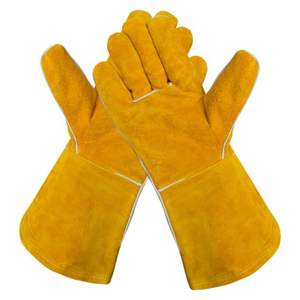 Guantes de soldadura de una sola palma de cuero dividido de piel de vaca Guantes resistentes de protección de trabajo de seguridad de construcción industrial personalizados - Product Image 3