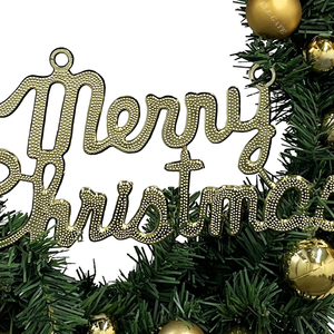 Ghirlanda Natalizia in PVC da 50cm con Ornamenti e Fiocco, Abbinamento Colori per Feste all'Aperto - Product Image 3