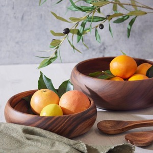 Saladier en bois de couleur foncée à prix compétitif bols de service à fruits en bois naturel faits à la main du Vietnam - Product Image 6