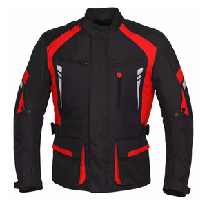Chaqueta Cordura de moto roja y negra para hombre con protección blindada CE Touring a prueba de viento chaqueta textil Cordura de motocicleta de verano - Product Image 1