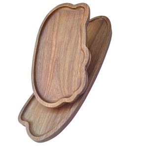 Plateaux de service en bois avec poignées en acier inoxydable, design moderne, plateaux en bois pour aliments, fruits et en-cas, non toxiques, écologiques, durables - Product Image 5