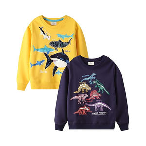 Sweat-shirt imprimé pour enfants en tissu éponge léger toutes saisons vêtements de sport fournisseur OEM sweats en coton de couleur unie - Product Image 1
