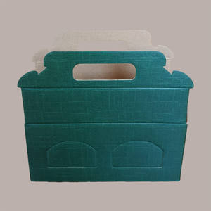 Caja de cartón de seda verde, 10 Uds., 210x100H90mm, materiales reciclados, mango de ventaja UV personalizable para 2 tarros, salsas, cremas - Product Image 5