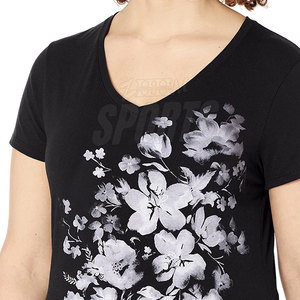 Precio al por mayor de encargo de las mujeres impresas camiseta último estilo Casual Wear impreso camiseta para adultos - Product Image 4