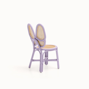 Chaise en rotin pour enfants de couleur violette en forme de lapin - Product Image 1