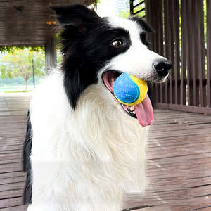 Juguete Masticable Ecológico y Duradero para Perros con Forma de Pelota de Tenis, Limpieza Dental Interactiva y Diversión con Sonido - Product Image 1