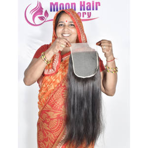 Cabello Moon Hair, Precio al por Mayor, Directo de Fábrica, Cabello Humano Virgen de Templo Indio, Cierre Liso, Suave, Sedoso, Aspecto Natural, Fabricante por Exportación - Product Image 6