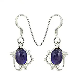 Boucles d'oreilles en argent sterling 925 avec pierre précieuse en cristal violet, accessoire de bijoux élégant pour femmes - Product Image 2