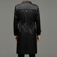 Manteau trench en cuir pour homme de style vintage, réversible, à simple boutonnage, en matériau premium, écologique, léger et respirant