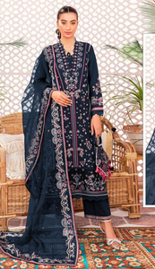 Nuovo abito da <span class=keywords><strong>donna</strong></span> con ricamo in Georgette in Pakistani con fondo in <span class=keywords><strong>viscosa</strong></span> interno e ricamo a rete Duppata - Product Image 4