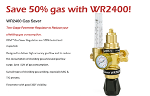 Regulador de Flujo para Cilindros de CO2 y Argón de Dos Etapas DEM WR2400 con Diseño de Ahorro de <span class=keywords><strong>Gas</strong></span> para Presión Estable en Aplicaciones de Soldadura - Product Image 3