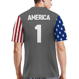 Conçu sur mesure maillot de football américain grande taille respirant évacuation de l'humidité et léger pour hommes été - Product Image 4