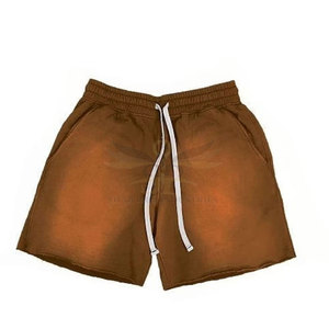 Short de lavage à l'acide pull surdimensionné pour hommes Vêtements de mode de couleur unie Short de lavage à l'acide - Product Image 2