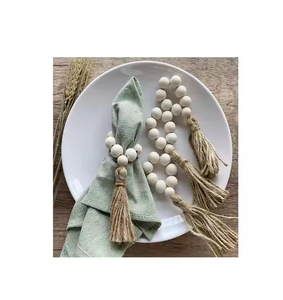 Wood Napkin Ring for <b>Wedding</b> Parties Farmhouse Table Decoration Customized Bangle Design Rope Decorate napkin ring - Product Image 2