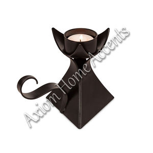 Juego de portavelas estilo Industrial Chic hecho a mano de hierro hecho a mano soportes cónicos decorativos acento de mesa por Axiom Home Accents - Product Image 4